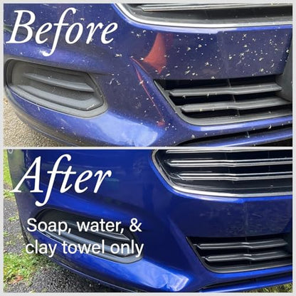 3 Pack Micro-Rib Clay Towel for Auto Detailing, Fine Grade Synthetic Decontamination Towel for Car Paint & Glass, Smooth Glide Surface Prep for Polishing, Wax & Ceramic Coating