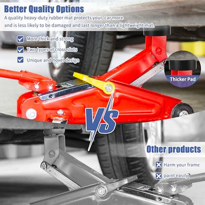 Floor Jack pad,Car Pinch Weld Jack Pad Adapter Upgraded Universal X-Slot Rubber Pad Frame Rail Adapter 1Pack (Size 3.9in Wide * 1.9in Thick)