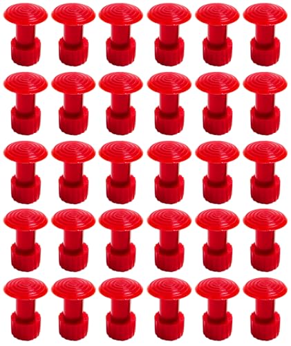 30Pc Dent Puller Glue Tabs, Car Body Dent Removal Pulling Hail Tabs | 15mm, Dent Hail Tabs, Paintless, ABS, Reusable, For Metal Body, Flat/Mild Curve, Small-Med Dents, Alcohol Release, Red - color: Red