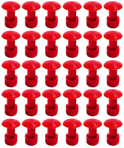 30Pc Dent Puller Glue Tabs, Car Body Dent Removal Pulling Hail Tabs | 15mm, Dent Hail Tabs, Paintless, ABS, Reusable, For Metal Body, Flat/Mild Curve, Small-Med Dents, Alcohol Release, Red - color: Red