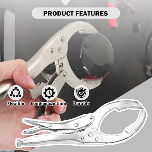 Upgraded Oil Filter Pliers,Adjustable Vice Grips with Jaw Capacity 1.59"-2.77",Anti-slip Locking Wrench/Oil Filter Wrench for Removing and Installing Firm Oilfilter