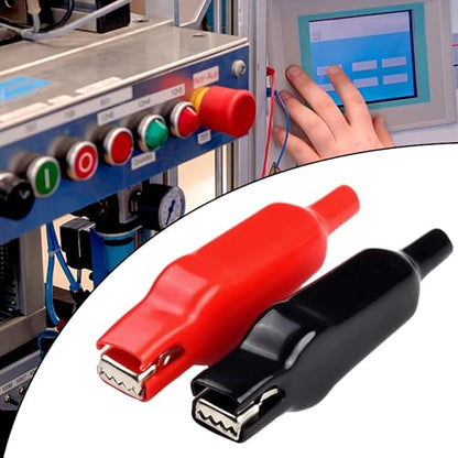 20A Insulated Alligator Clips Electric Circuit Test Alligator Clips Heavy Duty Alligator Clip Experimental Jacket Test Clip (2 Black, 2 Red) -4PCS