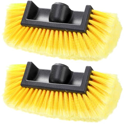 2 Pack Car Wash Brush Head, 10'' Car Wash Scrubber with Soft Bristle | Car Cleaning Brush Exterior Vehicle Wash Equipment Replacement for Auto RV Truck Boat Camper, Yellow