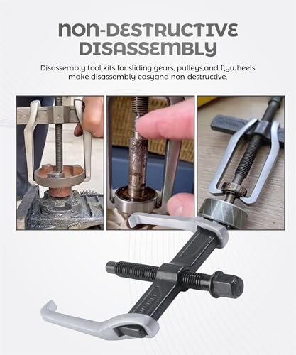 2-Jaw Gear Puller,Car Accessories 4'' Adjustable Bearing Puller Gears,Automotive Tools for External Internal Pulling,Internal External for Removal of Pulleys Flywheels Bearings & Gears