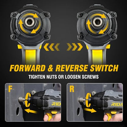 RIDA Cordless Brushless Impact Driver 180N.m, 20V Electric Impact Drill/Driver Set 1/4" All-Metal Hex Chuck,Variable Speed 2.0Ah Battery & Fast Charger, 25 Pcs S2 Bits & Tool Bag for Home DIY Use - style: Cordless Brushless Impact Driver