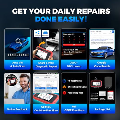 LAUNCH CRP129E V2.0 Elite OBD2 Scanner Diagnostic Tool, 12 Reset Scan Tool, FCA AutoAuth, ABS SRS Transmission Engine Code Reader, Oil/Brake/SAS/DPF/TPMS/BMS Reset, Lifetime Free Update, Auto VIN