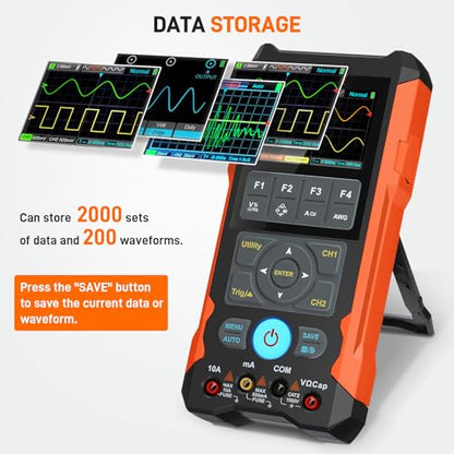 Handheld Oscilloscope Multimeter GOCHIFIX Waveform Generator 3 in 1 Automotive Oscilloscope 2 Channel 80Mhz Bandwidth 200Msps Sampling Rate Signal Generator Digital Oscilloscope Multimeter - style: 80 Mhz