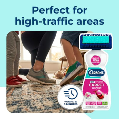 Carbona 2-in-1 Oxy-Powered Carpet Cleaner (13.5 Fl Oz), Spot Cleaner with Dual Sponge & Bristle Applicator for Targeted Cleaning, Fast Formula - size: 13.5 Fl Oz (Pack of 1)