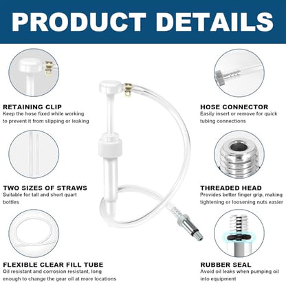 Lower Unit Gear Oil Pump Transmission Fluid Pump for Change Filling | Fluid Transfer Pump for Standard Quart Bottles with 3rd Hand Adapter Fluid Transfer Pump, Differential & Transmission Fluid - size: Fluid Pump - 28mm
