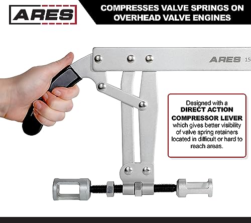 ARES 15017 Valve Spring Compressor - for Overhead Valve Engines | Direct Action Compressor Lever for Better Visibility During Compression - size: Valve Spring Compressor