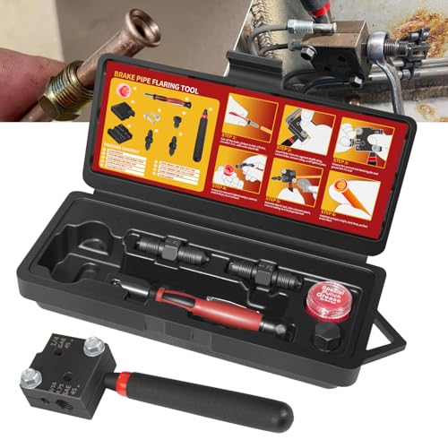 Low Profile Brake Line Single/Double Flaring Tool with Case 33260 for Creating Single or Double Flares on 3/16" / 4.75mm and 1/4" Tubing