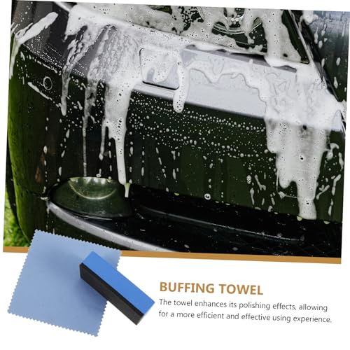 Zerodeko 1 Set Tire Dressing Applicator Sponge Kit Wax Pads with Polishing Cloth for Car Detailing Tire Shine Applicator for Glossy Finish Automotive Surfaces