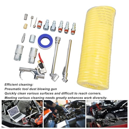 20Pcs Air Blow Accessory Set Stainless Steel Quick Connect Multifunctional Pneumatic Tools Kit