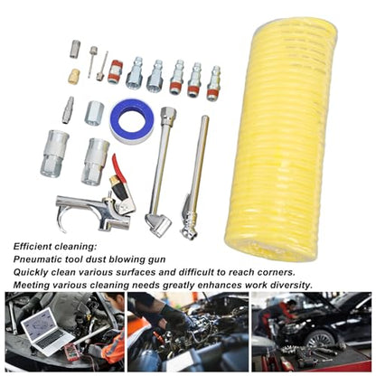 20Pcs Air Blow Accessory Set Stainless Steel Quick Connect Multifunctional Pneumatic Tools Kit