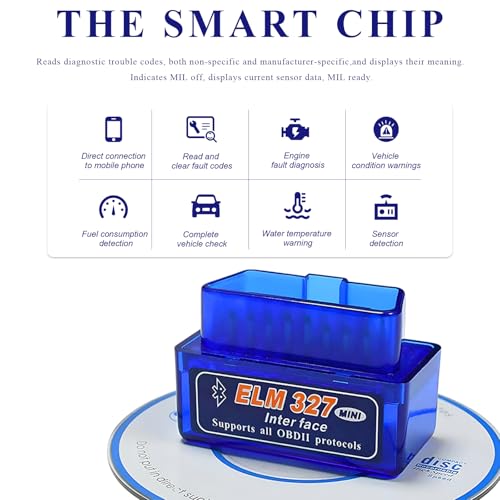 2 PCS ELM327 OBDⅡ Car Auto Diagnostic Scanner, Professional Auto Bluetooth Scan Tool Engine Fault Code Reader, Portable Vehicle Interface Adapter Check Engine Light Code Reader - color: 2 PCS