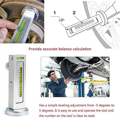 Tyenaza Wheel Alignment Tool, 4 Wheel Positioning Magnetic Level Gauge Super Suction Camber Castor High Precision Alignment Tools, for Most Vehicles