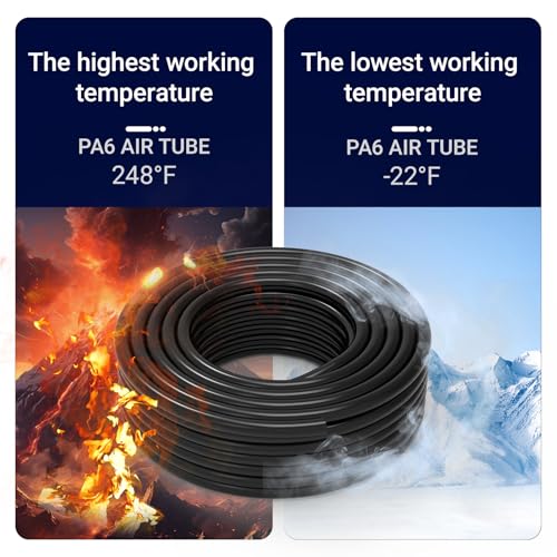1/2 Inch OD Black Nylon Pneumatic Air Hose Tubing 98.4 Feet/30Meter PA Air Brake Line Tubing Compressed Accessories - size: 1/2" OD/98.4 Feet, style: Nylon/Black