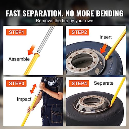 VEVOR Tire Bead Breaker Slide Hammer, 46.3" Length Heavy Duty Steel Tire Bead Breaker, Portable Tire Changing Sliding Impact for Car Truck Trailer Tire Removal