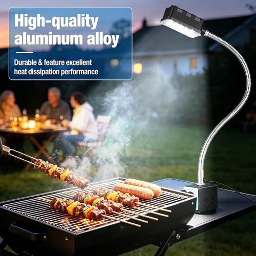 Magnetic Work Light, 1300 Lumens Led Machine Lights | Strong Magnetic Base, 20 inch Flexible Magnetic Lamp, For Garage, Workshop, Bandsaw, Lathe, Drill Press, 120V