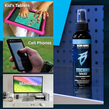 Bling Sauce Techno Sauce 3-Pack, Electronics Screen Cleaner, 4oz Each | Anti-static electronics cleaner removes dust, fingerprints and smudges from phones, tablets, GPS and touchscreens