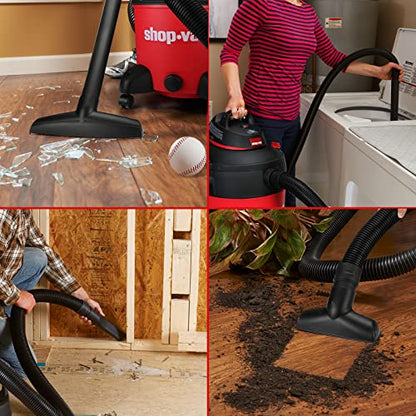 Shop-Vac 5983089 12 Gallon 5.5 Peak HP Wet/Dry Vacuum, 2.5 Inch Diameter x 8 Foot Hose, 12 Foot Cord, Ideal for Jobsite, Garage & Workshop