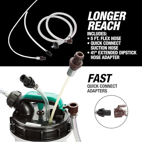 OEMTOOLS Manual Fluid Extractor Pump, 8L Oil Extractor Pump, 5ft Hose - size: 8.0 Liter