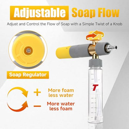 Tool Daily Mini Foam Cannon for Pressure Washer, Dual Connector | 5 Power Washer Spray Nozzle Tips, 1/4 Inch Quick Connect - size: 100 ml
