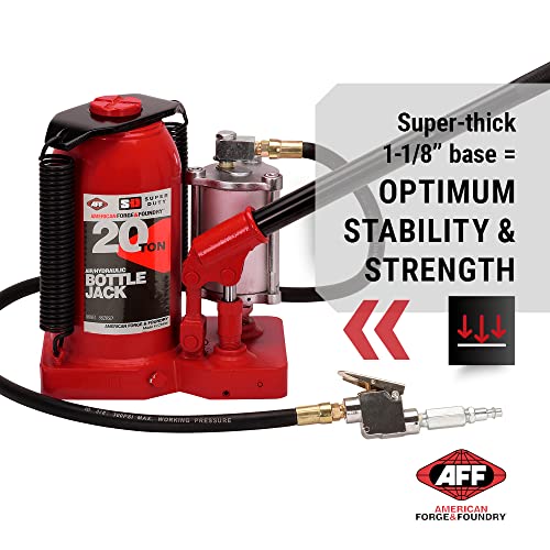 AFF 20 Ton Bottle Jack - Manual & Air Assist Hydraulic Jack for Lifting Heavy Trucks & Equipment - Super Duty - size: 20 Ton Capacity, style: Standard Profile