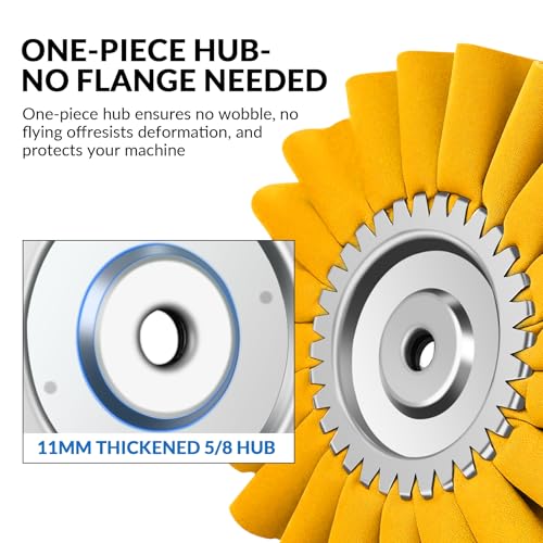 10" S-Shape Airway Buffing Wheel with 5/8" Arbor Flange-Free Hub，Yellow Buffing Wheels for Angle Grinder, All-Purpose Polishing Wheels for Aluminum Wheels Stainless Steel & Metal Finishing - color: Medium Polishing