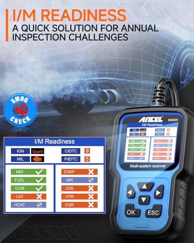 ANCEL BM500 OBD2 Scanner for BMW & MINI, Simplified Battery Registration, EPB, Oil, Throttle, PCM Resets, I/M Readiness, Full System Diagnostics for Engine, Transmission, ABS, SRS, DSC & More - color: Blue