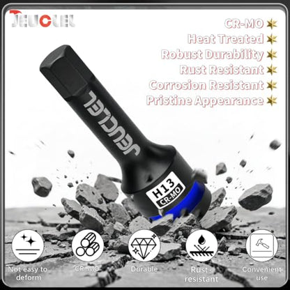 13mm Hex Impact Bit Socket, H13 1/2" Drive Allen Socket, Cr-Mo | 3-Inch, Lengthen Hex Screwdriver Adapter for Electric Ratchet Wrenches Fastening Screws, Socket Wrench, Head Drill - size: 1PC | H13 13MM