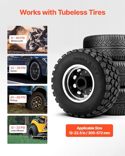 VEVOR Portable Tire Bead Seater, 2.6 Gal/10 L Air Bead Blaster, Handheld Tire Inflator Tool, 87-116 PSI Operating Pressure, Trigger Seating Inflator for Car, Compact SUV, Light Truck, E-Bike, RV, ATV - size: 2.6 Gal/10 L