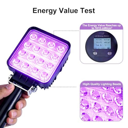 Handheld 300W UV Curing lamp Handle UV lamp, Glue Plate lamp Flaw Detection lamp for Curing Photosensitive Resin lamp 365nm/395nm/405nm UV Light for Curing (32W 395nm)