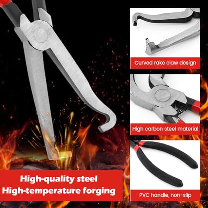 3Pcs Electrical Disconnect Pliers 37960, 37980, Fuel Line Petrol Clip Pipe Plier, Angled Wire Plug Removal Tool Set for Car Push Tab Style Plugs Separator(COLOR:black)