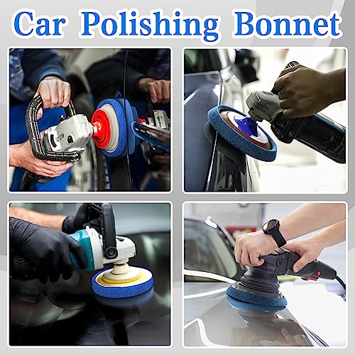 Buffing Bonnets Kit - 12pcs Polishing Bonnets for 9-10 Inch Orbital Buffer Polisher - color: 9-10inch-12pcs 4colors