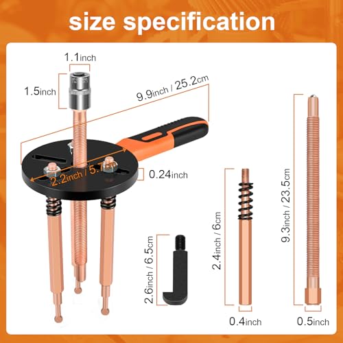 55-in-1 Bearing Puller Kit, Upgraded Heavy-Duty Wheel Bearing Removal Tool & Blind Hole Puller Set with Non-Slip Handle for Automotive, Industrial, Farm Use, Includes Portable Case (55in1-puller) - size: 55in1-puller