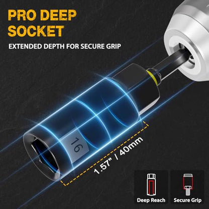 XOOL 86-Piece Magnetic Impact Nut Driver Set, Metric & SAE, with Socket Adapters, Universal Joint, Flexible Shaft, Wing Nut Driver, Power Bits & Quick-Release Extension