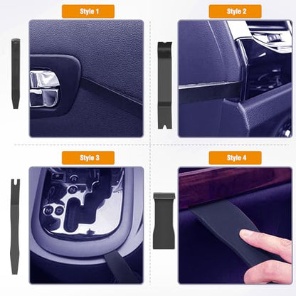 GOOACC 5PCS Auto Trim Removal Tool Kit No-ScratchTool Kit for Car Audio Dash Window Molding Fastener Remover Tool Kit-Black - color: Black, size: 5PCS Trim Removal Tool
