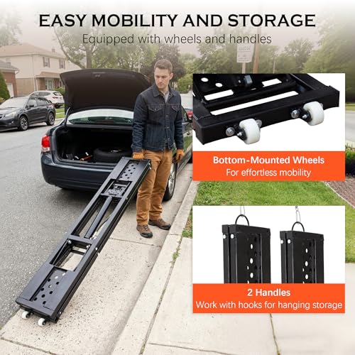 Portable Car Lift 7,000 LBS Capacity – 26.8" Max Lifting Height Heavy‑Duty Quick Jack with Mechanical Safety Locks, Adjustable Columns, Wheels & 120V Power Unit for Cars, SUVs, Trucks