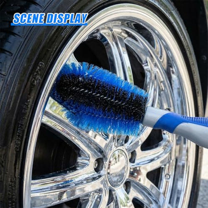 Craedli Wheel & Tire Brush for Car Rim, Soft Bristle Tire Cleaner Car Wash Brush Auto Detailing Tool, Short Handle Scrub Brush Cleaning Supplies for Wheels, Rims, Carpet, Truck, SUV(2PCS) - size: 2PCS