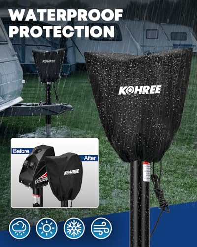 Kohree Electric Trailer Jack 5000lbs, Heavy Duty A-Frame Electric Power Tongue Jack with Waterproof Cover & LED Light for Travel Trailers, Camper, RV, 12V DC with Wiring, 9.8"-31.7" Lift - size: 5000 LBS with Standard Wiring