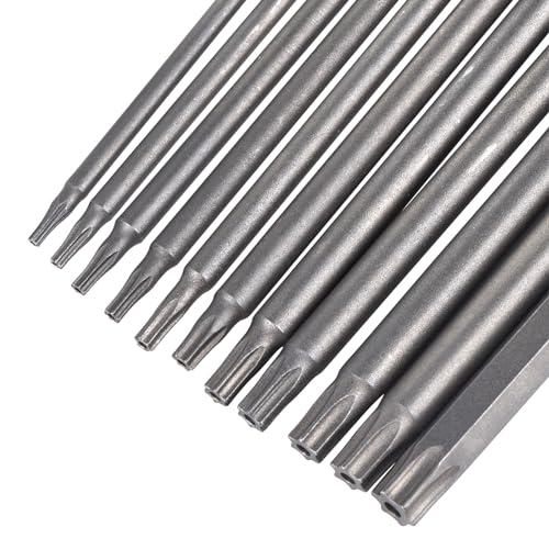 YDLQWCZ Security Torx Bit Set 11 Piece 3 Inch long Tamper Proof Star Bit Set S2 Steel 1/4" Hex Shank T6-T40 Magnetic Impact Driver Drill Bits - size: 3 In.