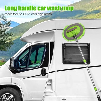 HITJOY 3Pcs 62'' Microfiber Car Wash Brush Mop Kit Sponge with Long Handle, Chenille Car Cleaning Brush Supplies for Car Rv SUV Truck Boat Bus Non-Scratches - color: 6pcs