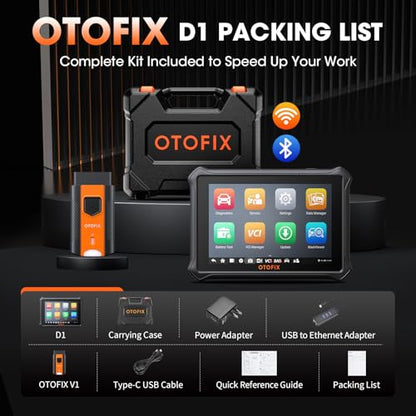 OTOFIX D1 ECU Coding Diagnostic Scanner for Car, 2-Year Free Update,2026 Bi-Directional Scan Tool with All Systems Diagnosis,40+ Resets, FCA AutoAuth, CAN FD & DoIP, Upgraded of D1 Lite