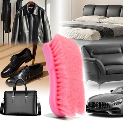 Nylon Upholstery Brush – Shed-Free & Long-Lasting Bristles, Scratch-Free Deep Cleaning Brush for Car Interior, Leather, Sofa, Carpet & Shoes