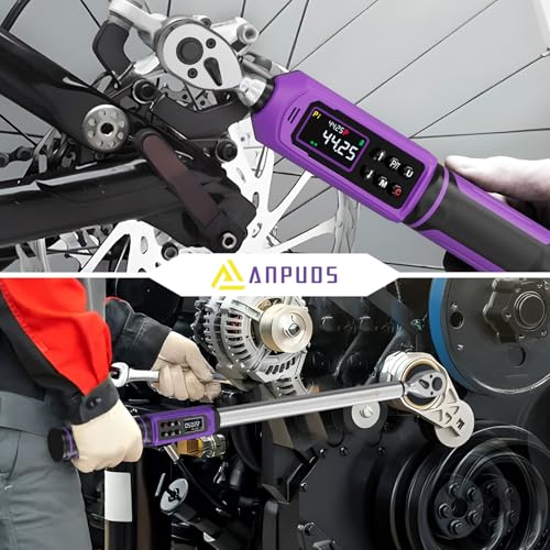 ANPUDS Digital Torque Wrench Set 3/8" & 1/2" Drive, ±1% Accuracy | 0.66-44.25 Ft-lb & 3.76-250.75 Ft-lb, Electric Torque Wrench with Vibration/Buzze/LED Flash Alert, for Car Motor Bike Repair - size: 3/8" (0.66-44.25 Ft-lb) & 1/2" (3.76-250.75 Ft-lb)