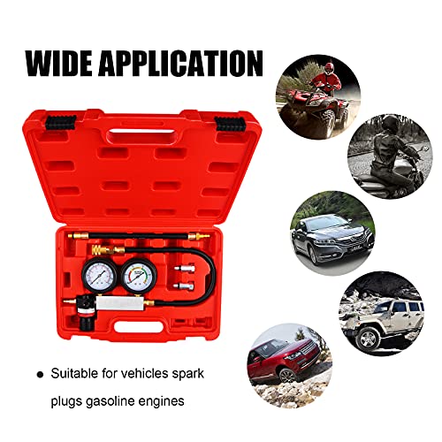 Engine Compression Tester Automotive, Cylinder Leak Down Tester Kit, Multi-Function for Gasoline Engines, Pressure Check & Leakage Rate Test for Cars, Trucks, Motorcycles