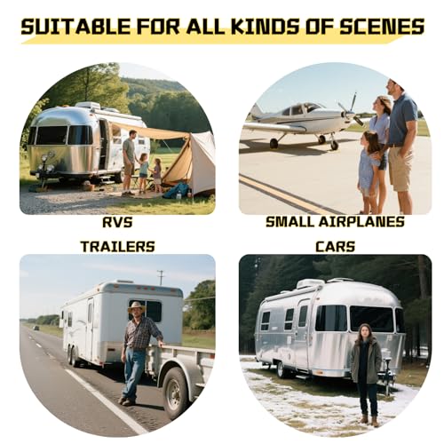 Wheel Chocks RV Trailer, Heavy-Duty Rubber, 8mm Teeth, Non-Slip Base, Wheel Chocks for RVs, Camper, Trailers, Boats, Cars, SUVs, ATVs, Aircraft Tire Stopper, Travel Trailer Stoppers, 2 Pairs (4 Count)