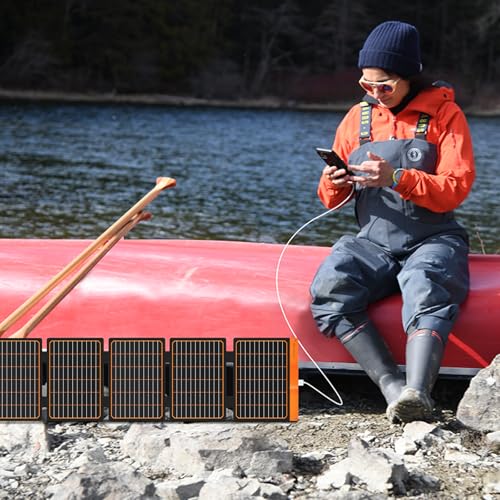 FlexSolar 2PCS 60W Portable Solar Panels Chargers with PD3.0 USB-C,QC3.0 USB-A and DC Outputs Foldable IP67 Waterproof Power Emergency Camping for Small Power Station Generator,Phones, Power Banks - color: S-60W*2