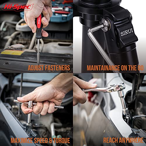 Hi-Spec Tools 67pc SAE Auto Mechanics Hand Tool Kit Set. Complete Car, Motorcycle, Engine & Garage Repairs with Sockets, Ratchet Wrench, Pliers & More - size: SAE_67 PCS
